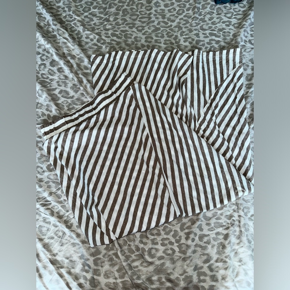 Daytrip Brown and Cream Diagonal Stripe Maxi Skirt Small